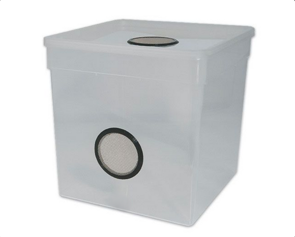 Aufzuchtdose eckig 5,8L BraPlast transparent mit doppelter Edelstahlgaze