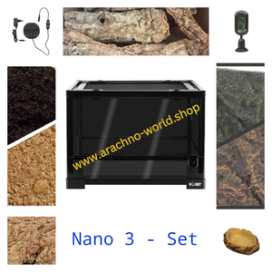 Komplettset Nano 3 Terrarium für Vogelspinnen & Skorpione