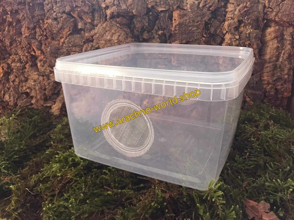 Aufzuchtdose 3000ml eckig mit doppelter Gaze (seitlich)